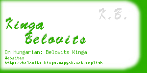 kinga belovits business card